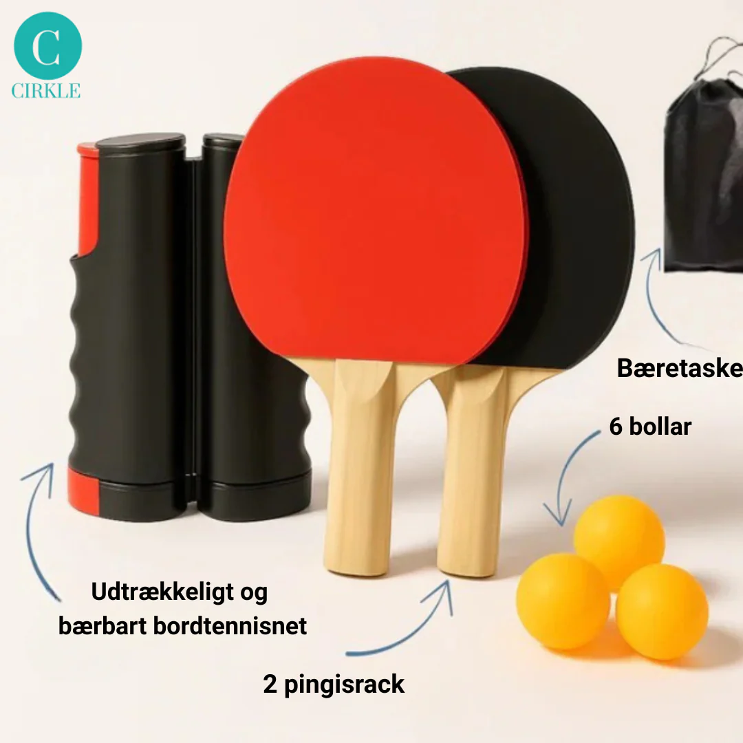 BordBattlen™ – Portabelt bordtennissæt med udtrækkeligt net, bat og bolde - Image 5