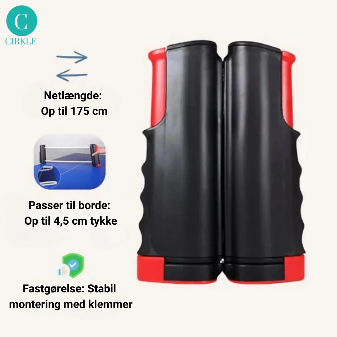 BordBattlen™ – Portabelt bordtennissæt med udtrækkeligt net, bat og bolde - Image 7