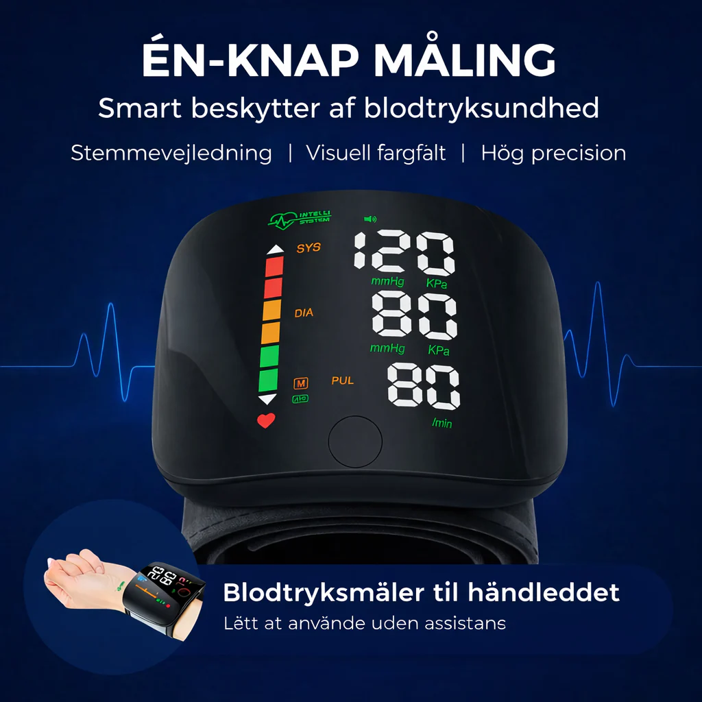 KlarPuls™ | Sikker kontrol over dit blodtryk – blodtryksmåler til håndled - Image 3