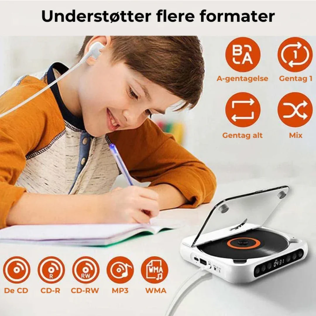KlarTone CD™ – Trådløs Bærbar CD-Afspiller med Bluetooth - Image 11
