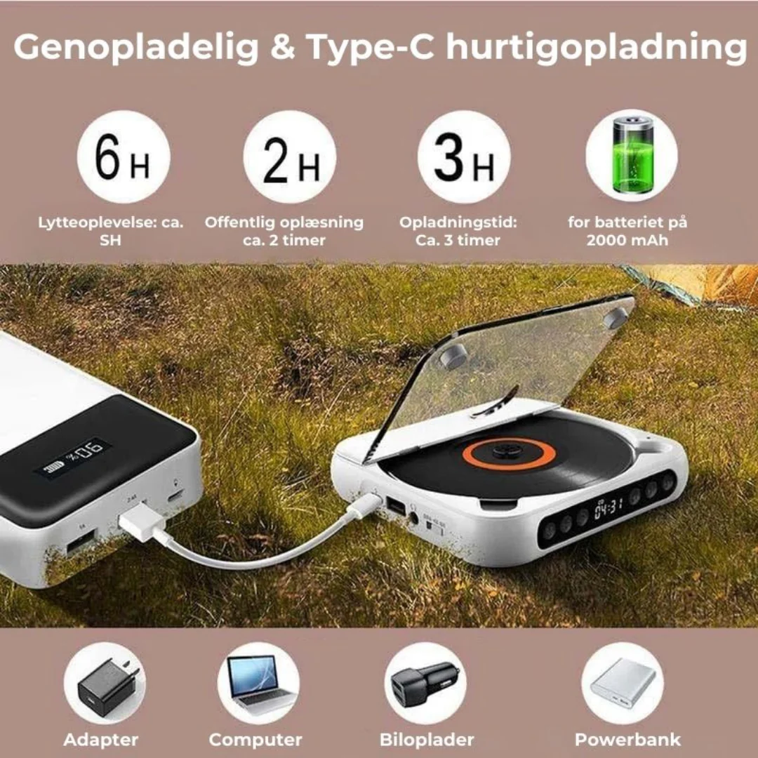 KlarTone CD™ – Trådløs Bærbar CD-Afspiller med Bluetooth - Image 14