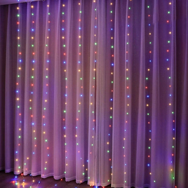 Elegant LED Julgardin - med Timer, 8 Ljuslägen och Fjärrkontroll - Image 5