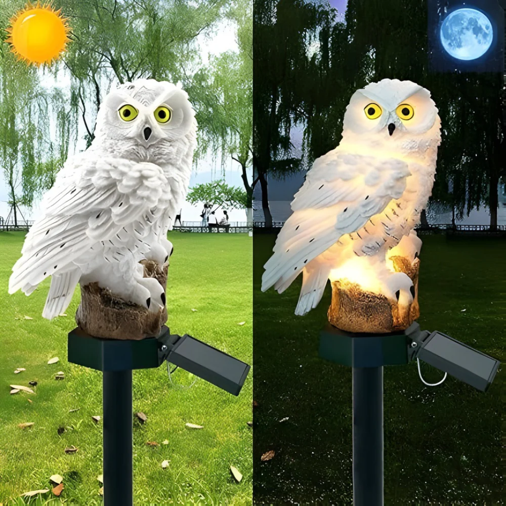 LysFugl™ – Solcelledrevet Uglelampe til Haven - Image 2