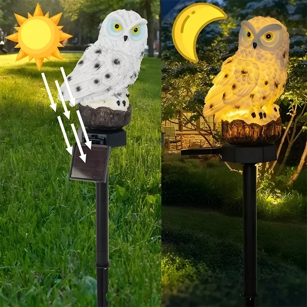 LysFugl™ – Solcelledrevet Uglelampe til Haven - Image 3