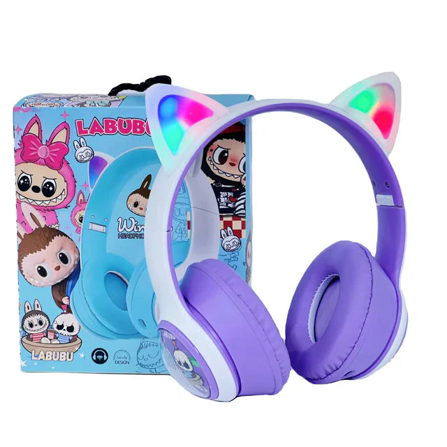 Lyshøre -Trådløse Hovedtelefoner til Børn – Labubu, Stitch eller Spiderman - Image 15