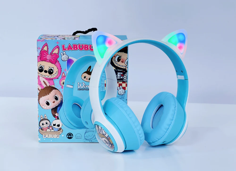 Lyshøre -Trådløse Hovedtelefoner til Børn – Labubu, Stitch eller Spiderman - Image 18