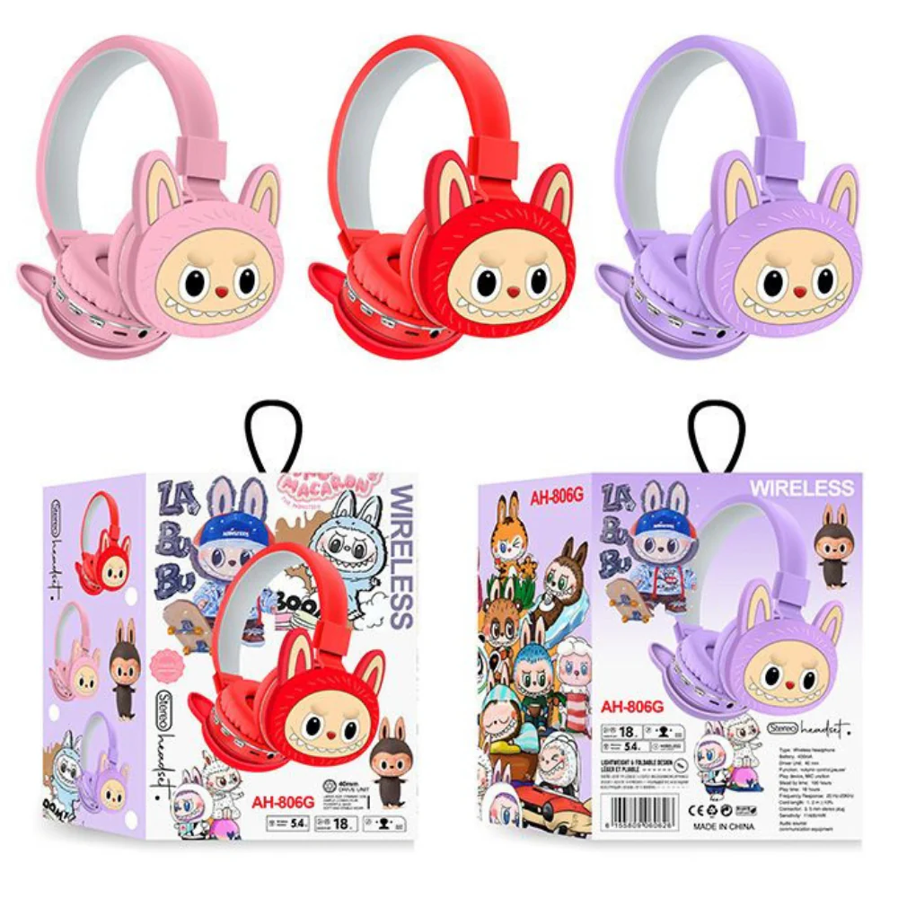 Lyshøre -Trådløse Hovedtelefoner til Børn – Labubu, Stitch eller Spiderman - Image 4