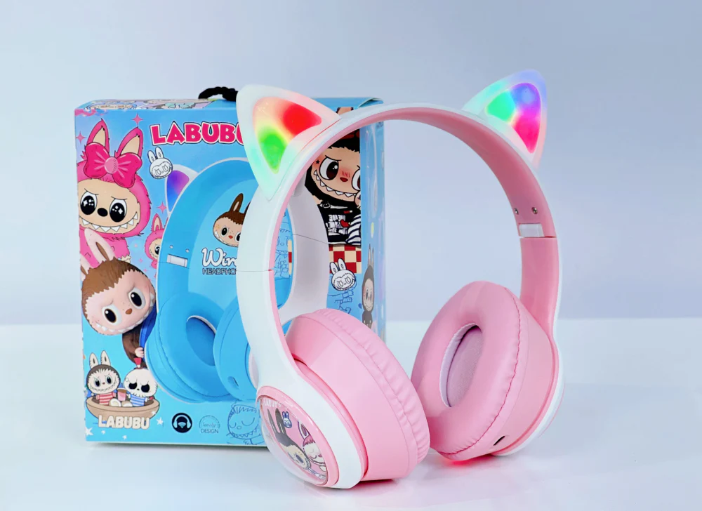 Lyshøre -Trådløse Hovedtelefoner til Børn – Labubu, Stitch eller Spiderman - Image 7