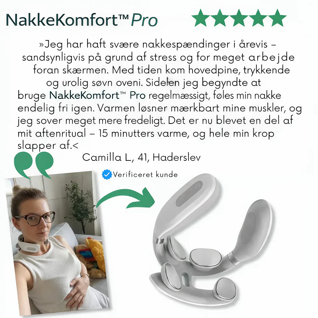 NakkeKomfort™ Pro - Ergonomisk nakkemassasje med varme og EMS-stimulation - Image 8