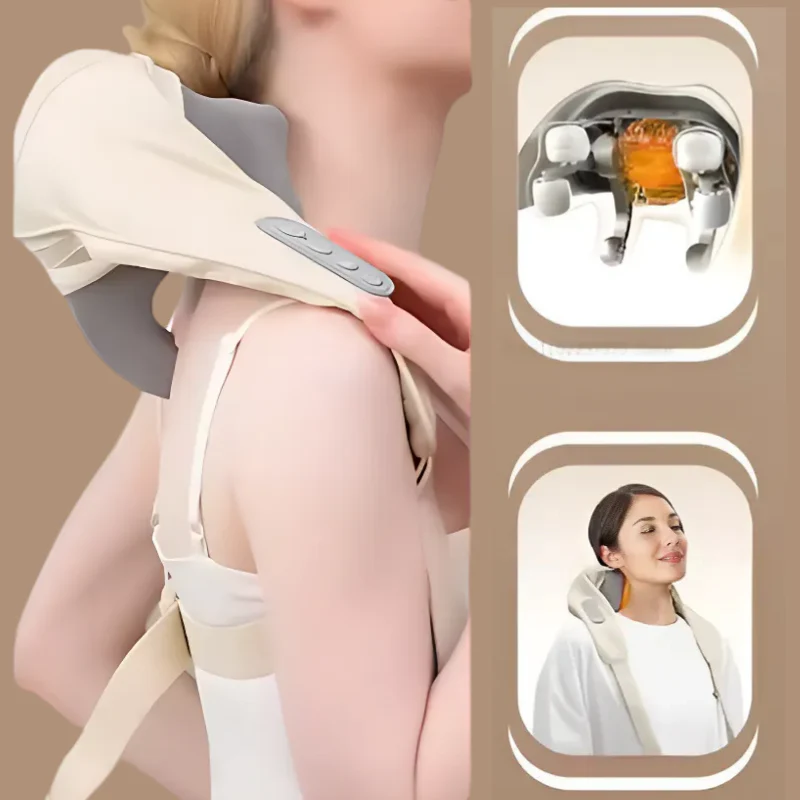 NeckMassager: Beroligende Hede Afslappende Nakke Og Skuldermassageapparat - Image 3