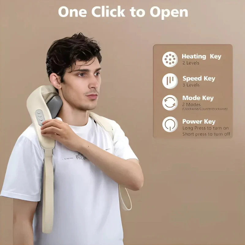 NeckMassager: Beroligende Hede Afslappende Nakke Og Skuldermassageapparat - Image 7
