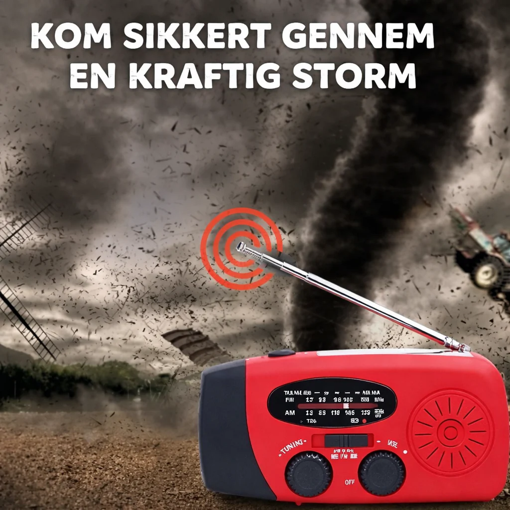 NødRadio™ – Multifunktionel solcelledrevet nødradio med oplader - Image 9