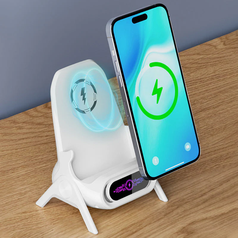 NordCharge™ | Multifunktionel trådløs hurtigoplader med telefonstand - Image 3