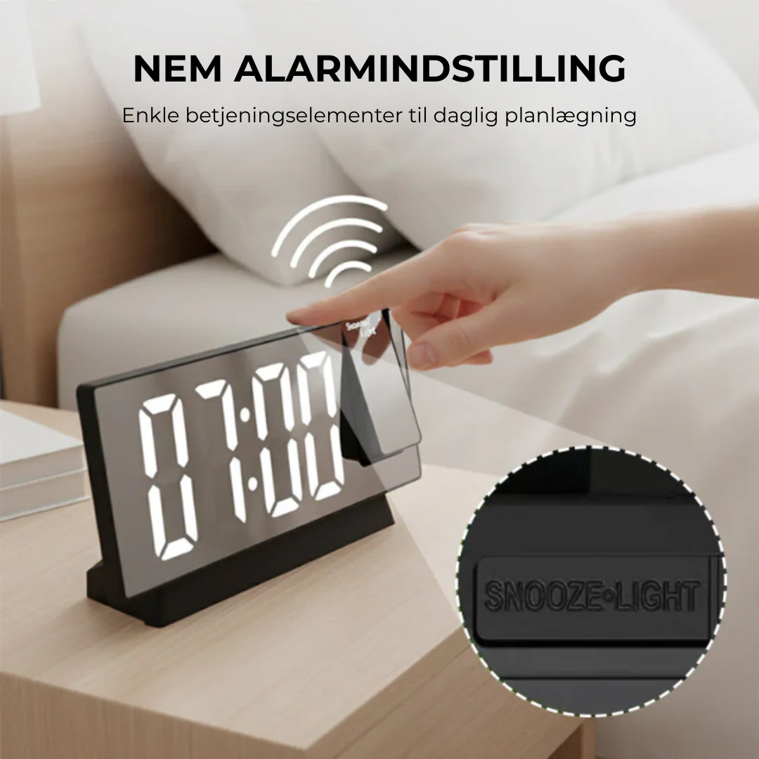 NordVåg™ LED Projektionsvækkeur - Vågn Klarere Hver Dag - Image 3