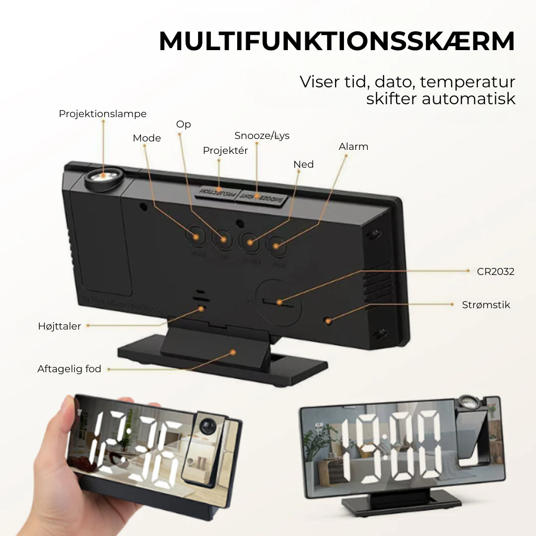 NordVåg™ LED Projektionsvækkeur - Vågn Klarere Hver Dag - Image 5