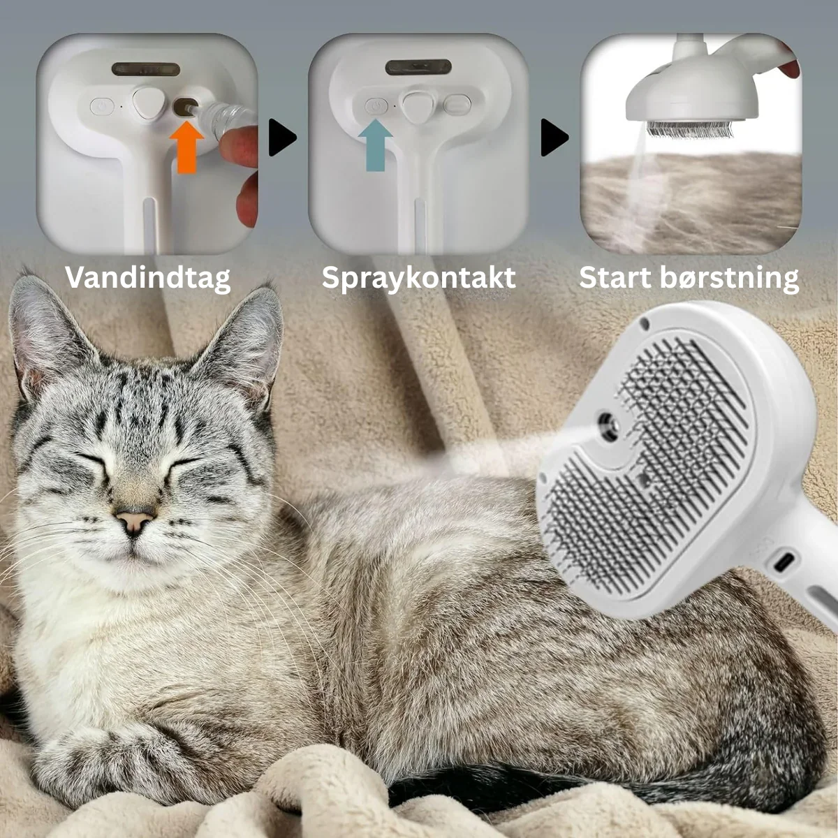 PetCare™ - Kæledyrsbørste med Tågespray og Massage - Image 4