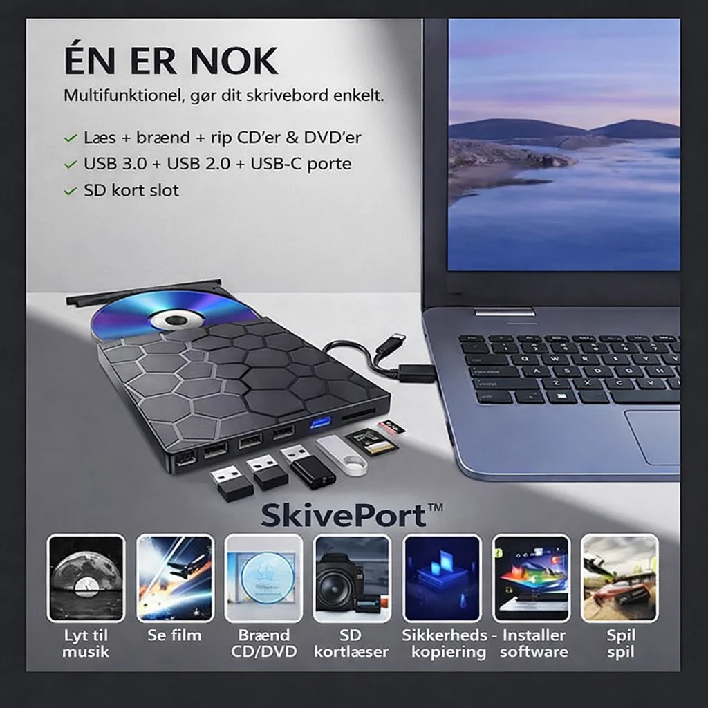 SkivePort™ - Afspil, kopier og gem – alt samlet i én 8-i-1 løsning - Image 7