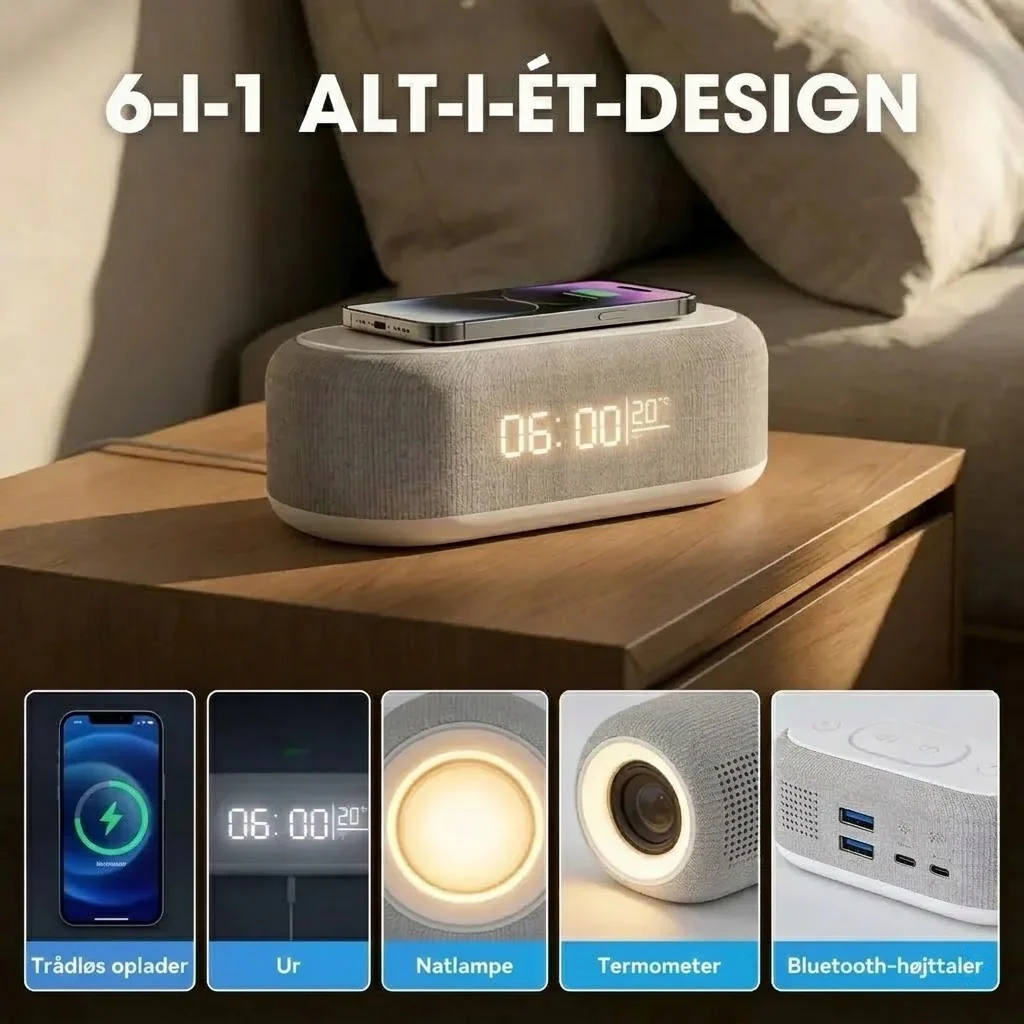 SmartStation™ – 6-i-1 Trådløs Ladestation med Flere Funktioner - Image 2
