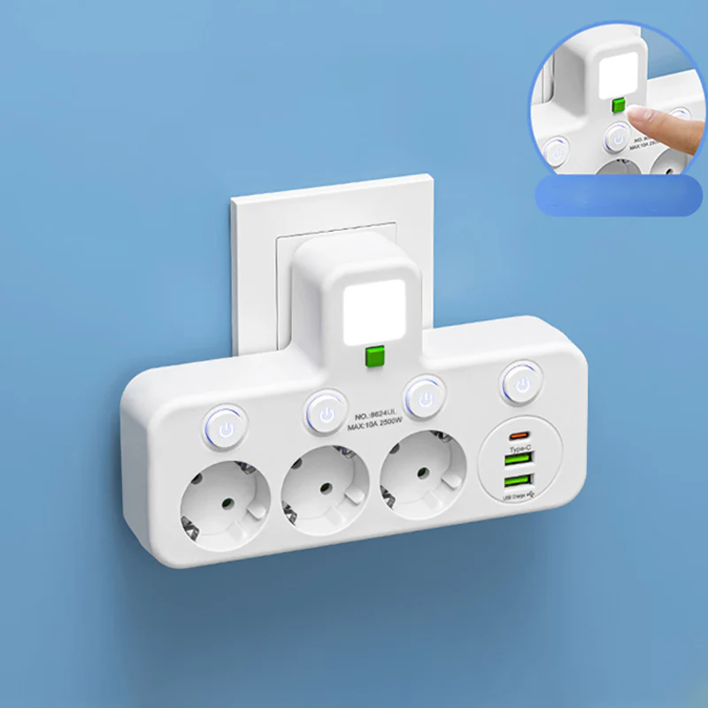 StrømHub™ – Alt-i-én stikdåse med USB-opladning og blødt natlys - Image 10
