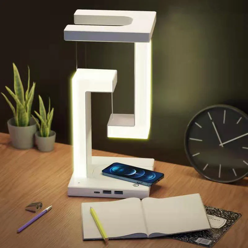 SvævLys™ – Svævende lampe med trådløs smartphone-opladning