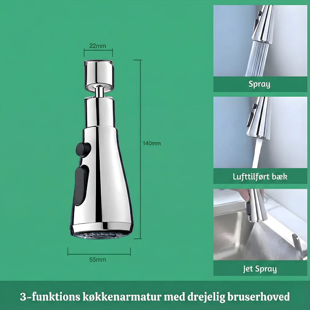 VandFlow™ – Universel 360° Roterende Køkkenhane Forlænger - Image 9