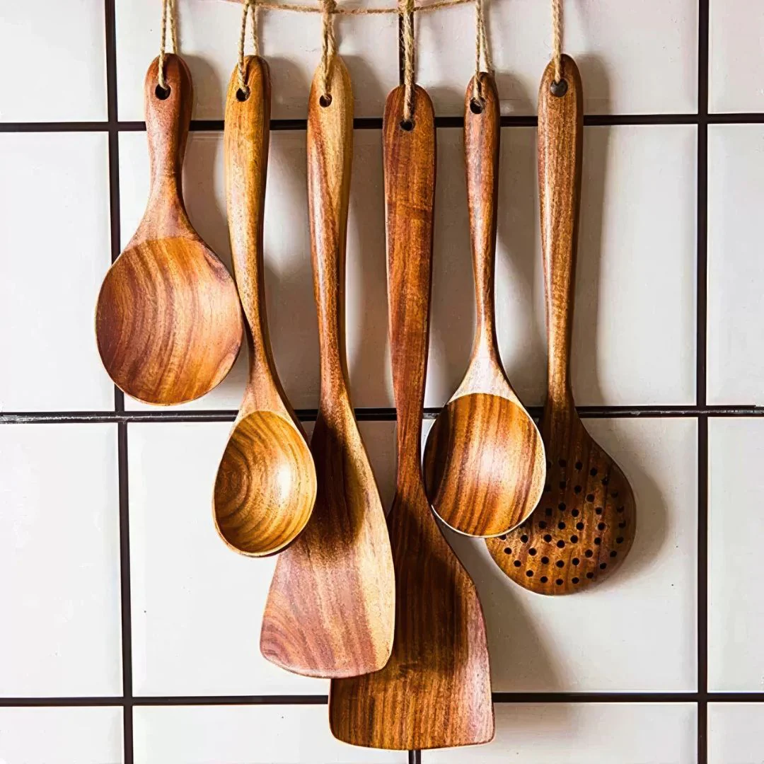 Teak Elegance - Teak Træ Køkkenredskabssæt (7-delt sæt) - Image 2