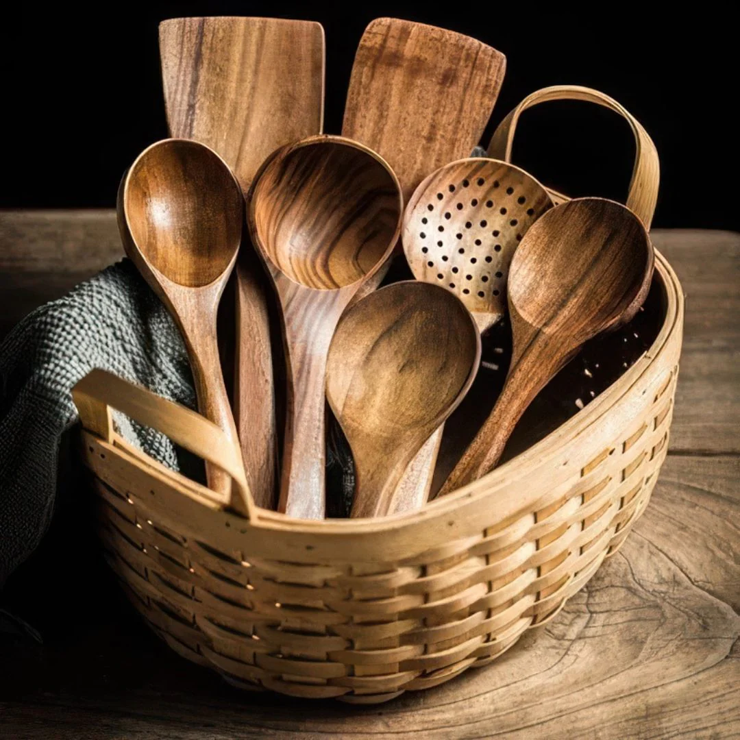 Teak Elegance - Teak Træ Køkkenredskabssæt (7-delt sæt) - Image 4