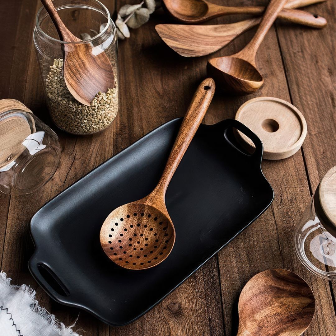 Teak Elegance - Teak Træ Køkkenredskabssæt (7-delt sæt) - Image 6