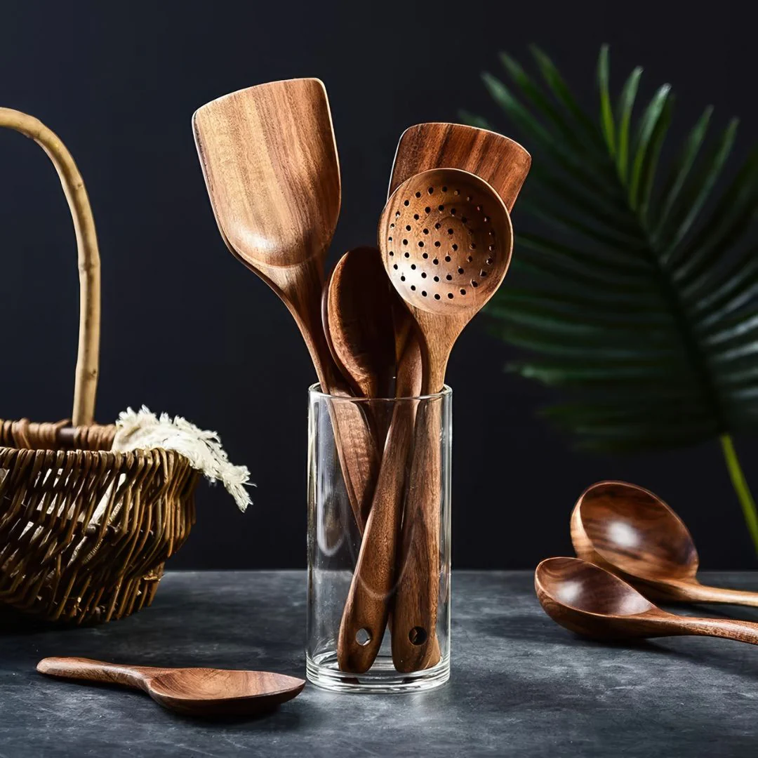 Teak Elegance - Teak Træ Køkkenredskabssæt (7-delt sæt) - Image 8