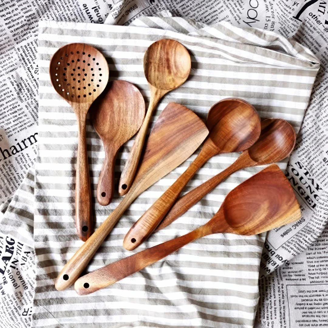 Teak Elegance - Teak Træ Køkkenredskabssæt (7-delt sæt) - Image 9